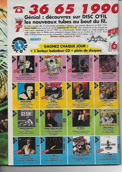 Télé 7 JoursDiscofil 1990